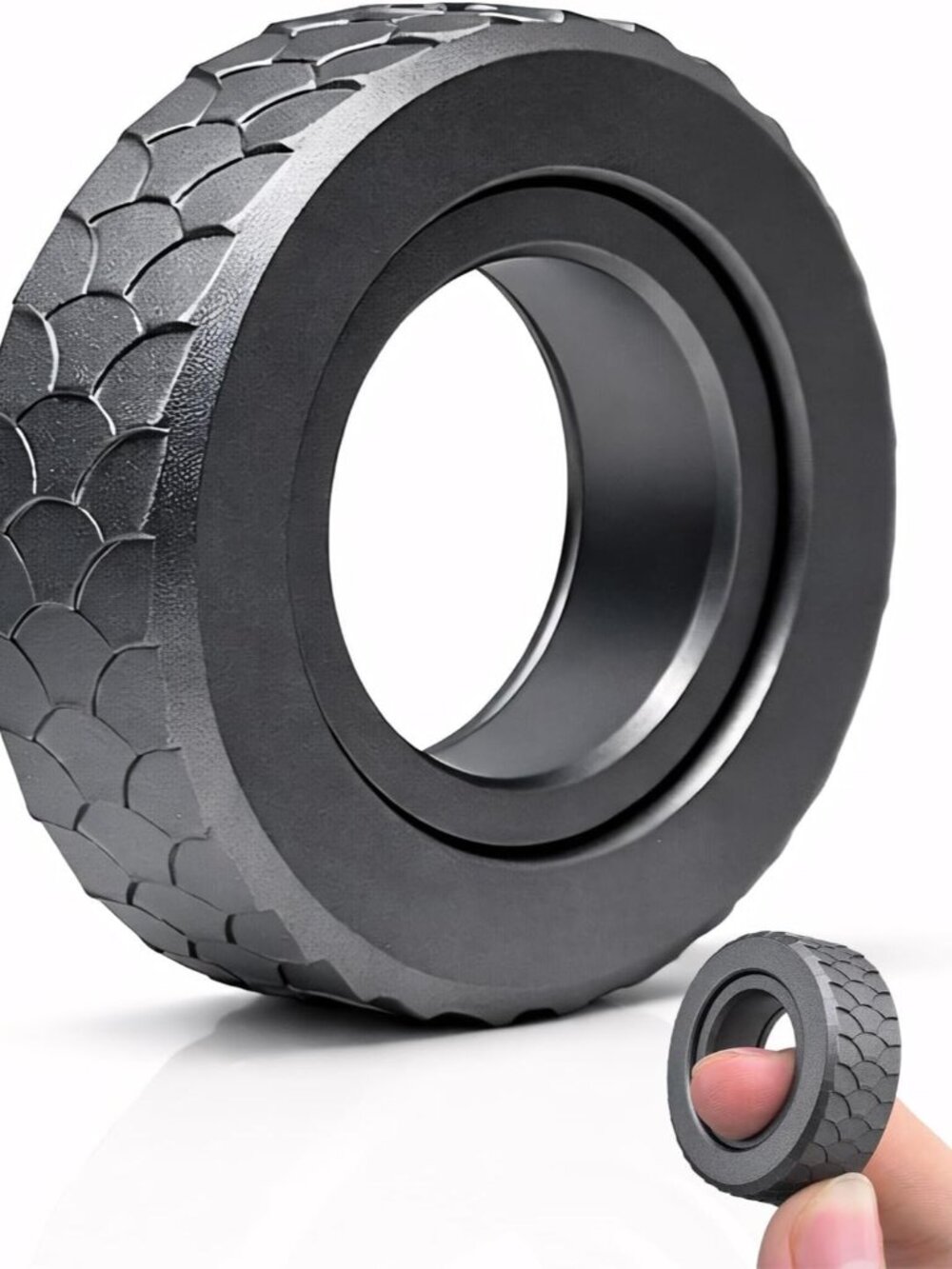 Metal Fidget Toy Spinner Ring For Anxiety - Adjustable Fidget Ring Spinner For M